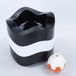 WALTER ZEISCHEGG for Helit, 3 moulded plastic stacking ashtrays and a pen holder circa 1967, stamped