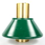 JO HAMMERBORG for Fog & Morup, a 1970s pendant lamp in brass with green shade, pendant height 27cm