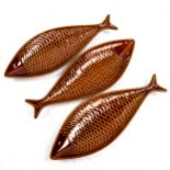 STIG LINDBERG for Gustavsberg, 3 ceramic fish dishes / trays, designed 1950s', length 31cm Good