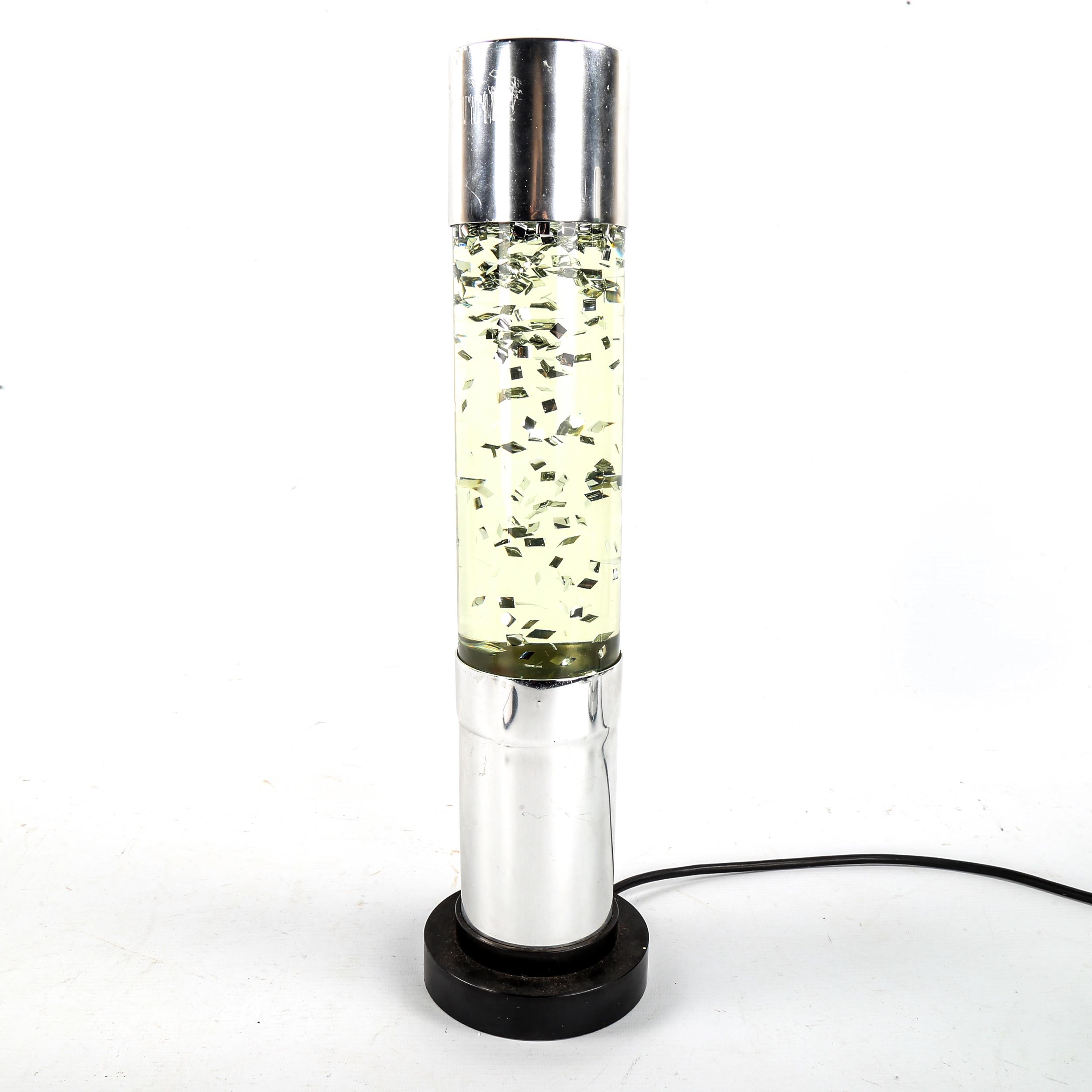 A 1970s CRESTWORTH Living Jewel glitter lamp with polished aluminium and glass structure, with - Image 2 of 4