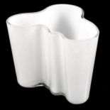 ALVAR AALTO for Iittala, "Savoy vase" model no. 3030, white and clear glass, etched mark to base,