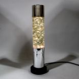 A 1970s CRESTWORTH Living Jewel glitter lamp with polished aluminium and glass structure, with