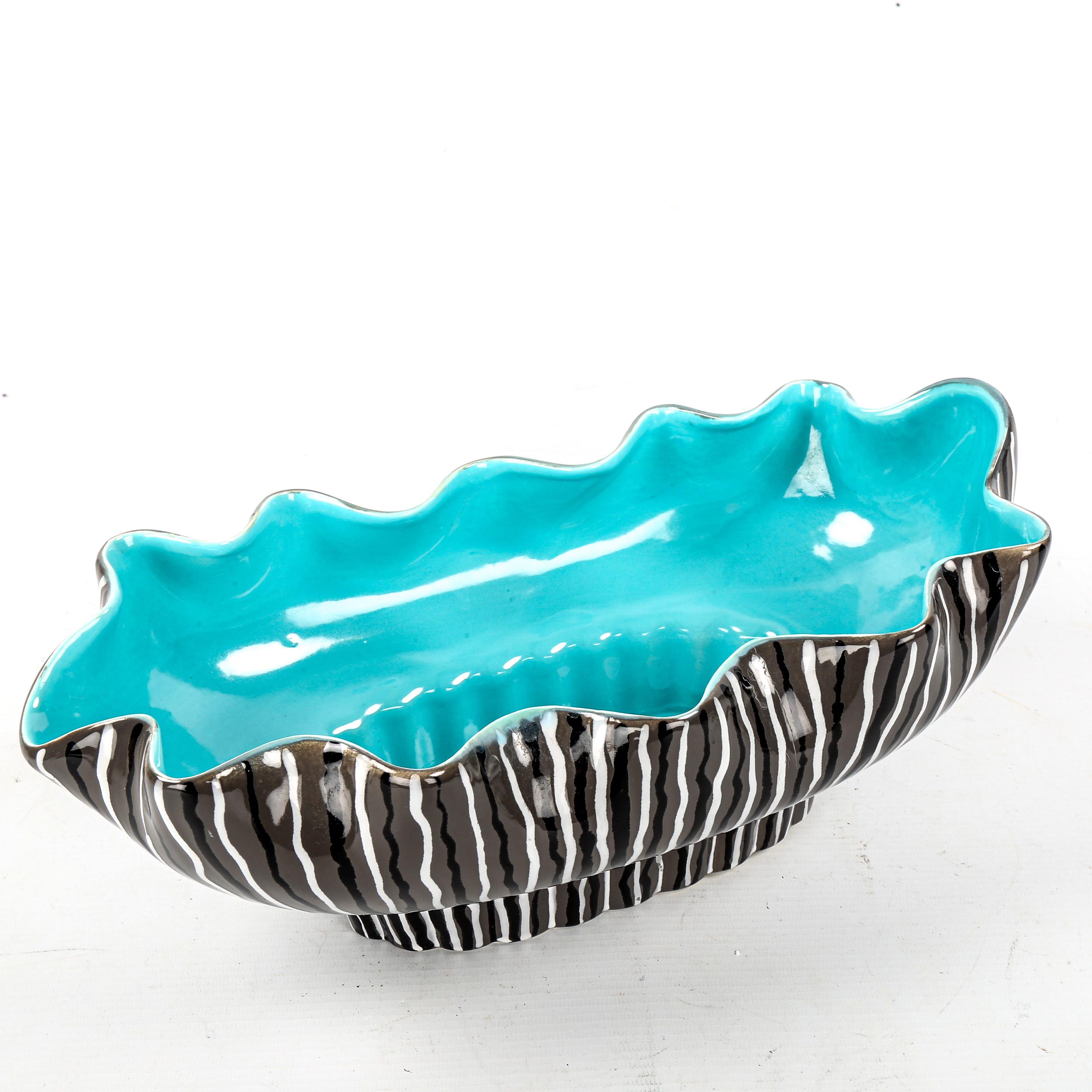 ALBERT HALLAM, & COLIN MELBOURNE, a Beswick pottery wavy-edged elongated fruit bowl or planter, - Image 2 of 4