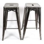 A pair of original TOLIX bar stools, impressed makers stamp, height 75cm