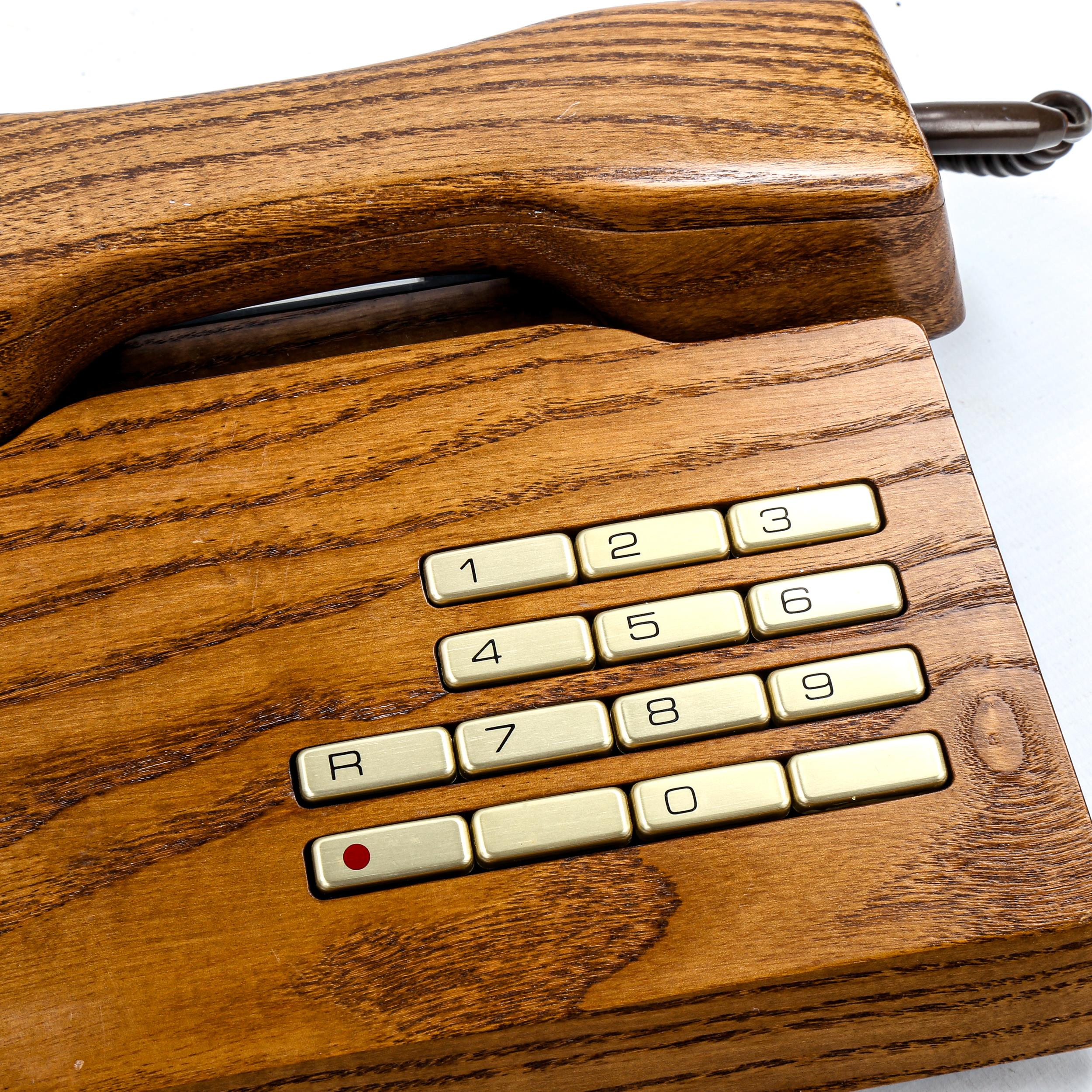 GFELLER TRUB, A 1970s'/80s' solid elm telephone. Good condition, working order - Image 4 of 4