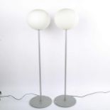 JASPER MORRISON, a pair of Flos Glow-ball floor lamps, model F1, with maker's label to bowl