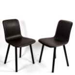 JASPER MORRISON for Vitra, a pair of Hal leather and wood side chairs, with impressed maker's