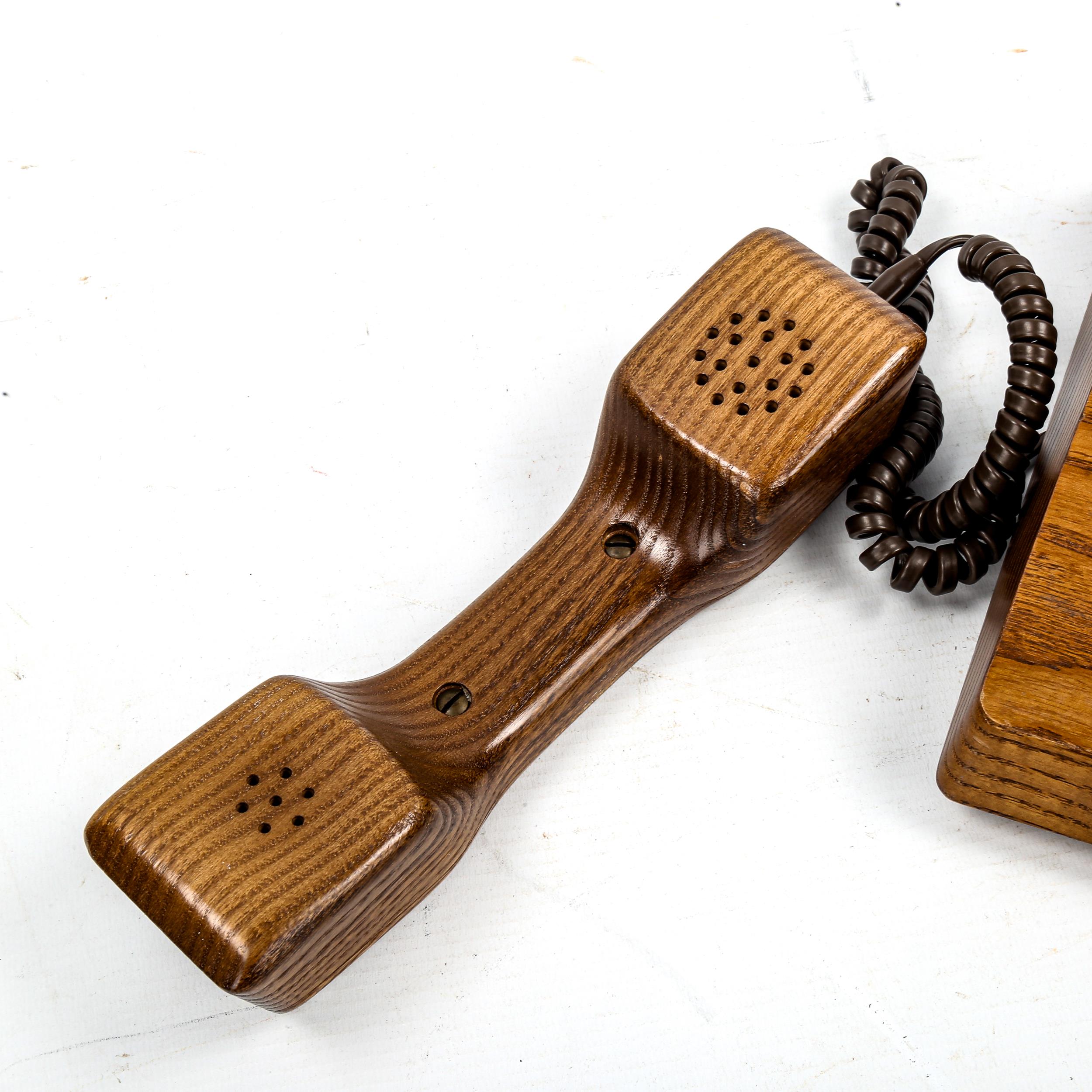 GFELLER TRUB, A 1970s'/80s' solid elm telephone. Good condition, working order - Image 2 of 4