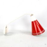 LITA, France a mid-century Litalux adjustable wall lamp. Adjustments in good working order, paint