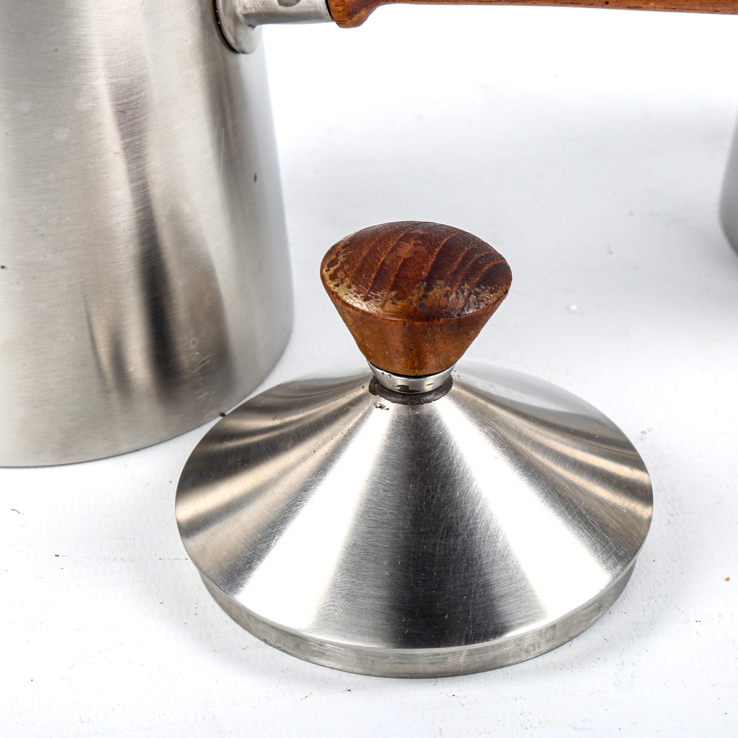 ROBERT WELCH for Old Hall, a Campden Cafe Olait stainless steel coffee pot and milk pot, with teak - Image 3 of 4