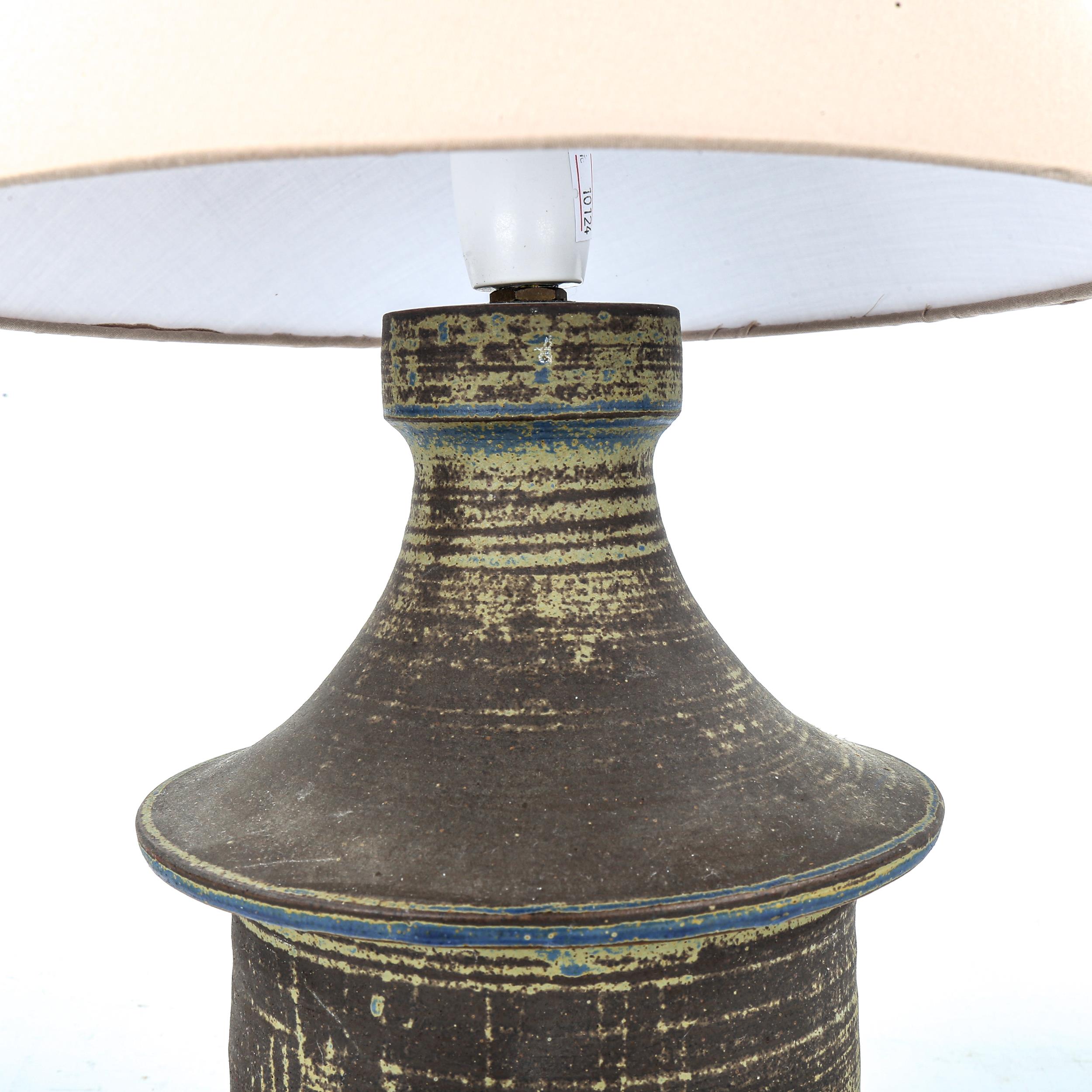 A 1960s brutalist KINGWOOD, Surrey pottery lamp base, base height 28cm Good condition, maker's stamp - Image 2 of 4