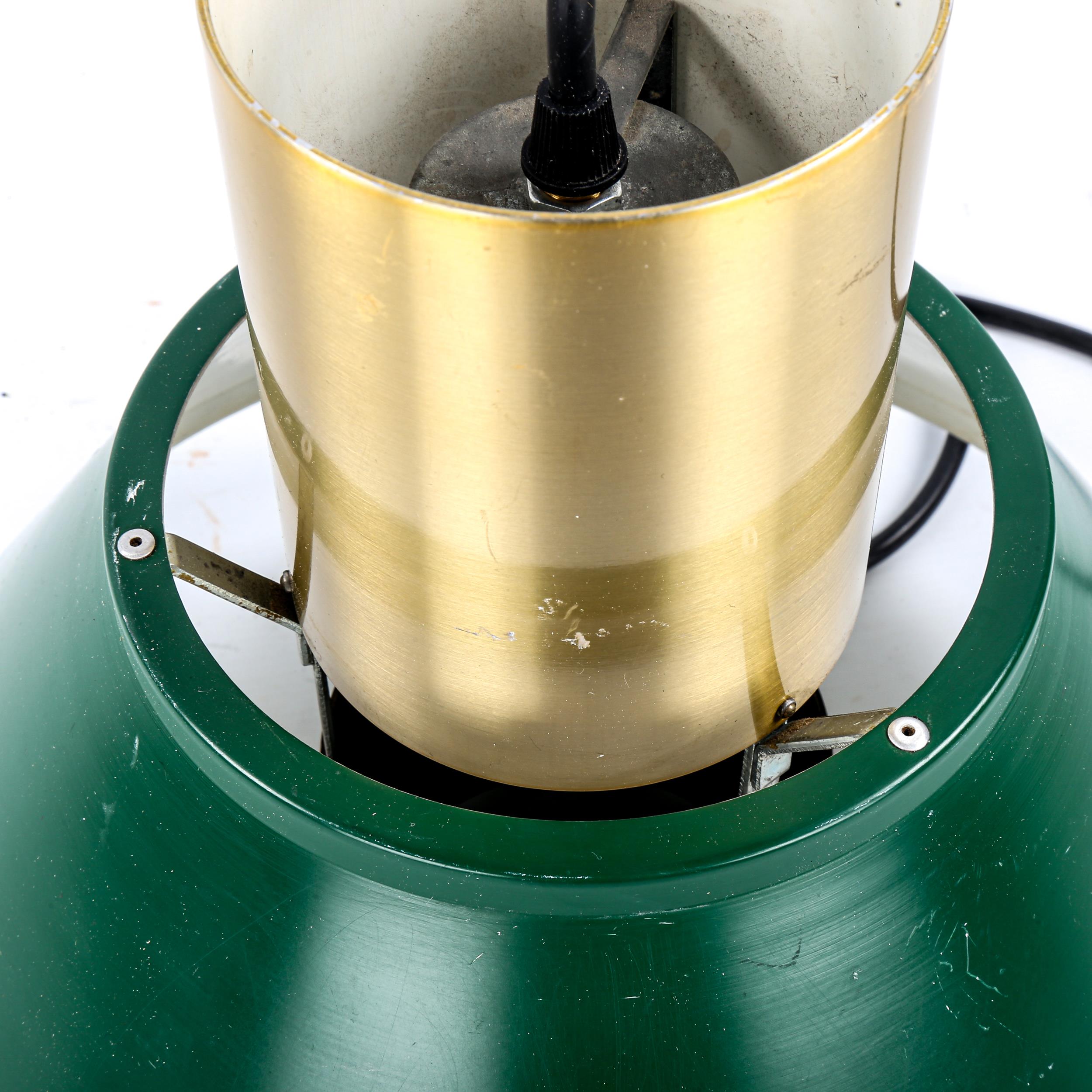 JO HAMMERBORG for Fog & Morup, a 1970s pendant lamp in brass with green shade, pendant height 27cm - Image 3 of 4