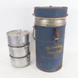 A Second World War Period Thermos flask meal container, with fitted pods and carrying handle