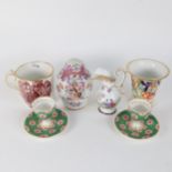 A Samson armorial porcelain jar and cover, height 12cm, a 19th century Imari spill vase, a pair of