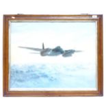 Gerald Coulson, colour print, Mosquito aircraft, maple-framed, overall frame dimensions 70cm x 85cm