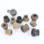 11 cast-metal cow horn knobs