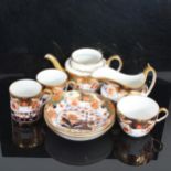A group of Victorian Spode Imari pattern china, including sauce boat, 3 cabinet cups and saucers,