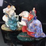 2 Royal Doulton figures, St George HN2051, and The Broken Lance HN2041 St George is perfect,