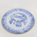 A Copeland Spode Willow pattern cabaret tray, on stand, 44cm