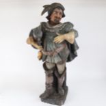 A large early 20th century pottery figure of Falstaff, no factory marks, height 73cm