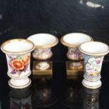 A Victorian Worcester porcelain vase with painted and gilded botanical design, height 12cm, a