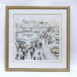 Boyd & Evans, colour print, London Stock Exchange, signed in pencil, together with 2 other pencil