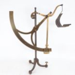 A set of Victorian brass and iron cantilever scales, by F Leunig & Co, made in Germany, height 55cm