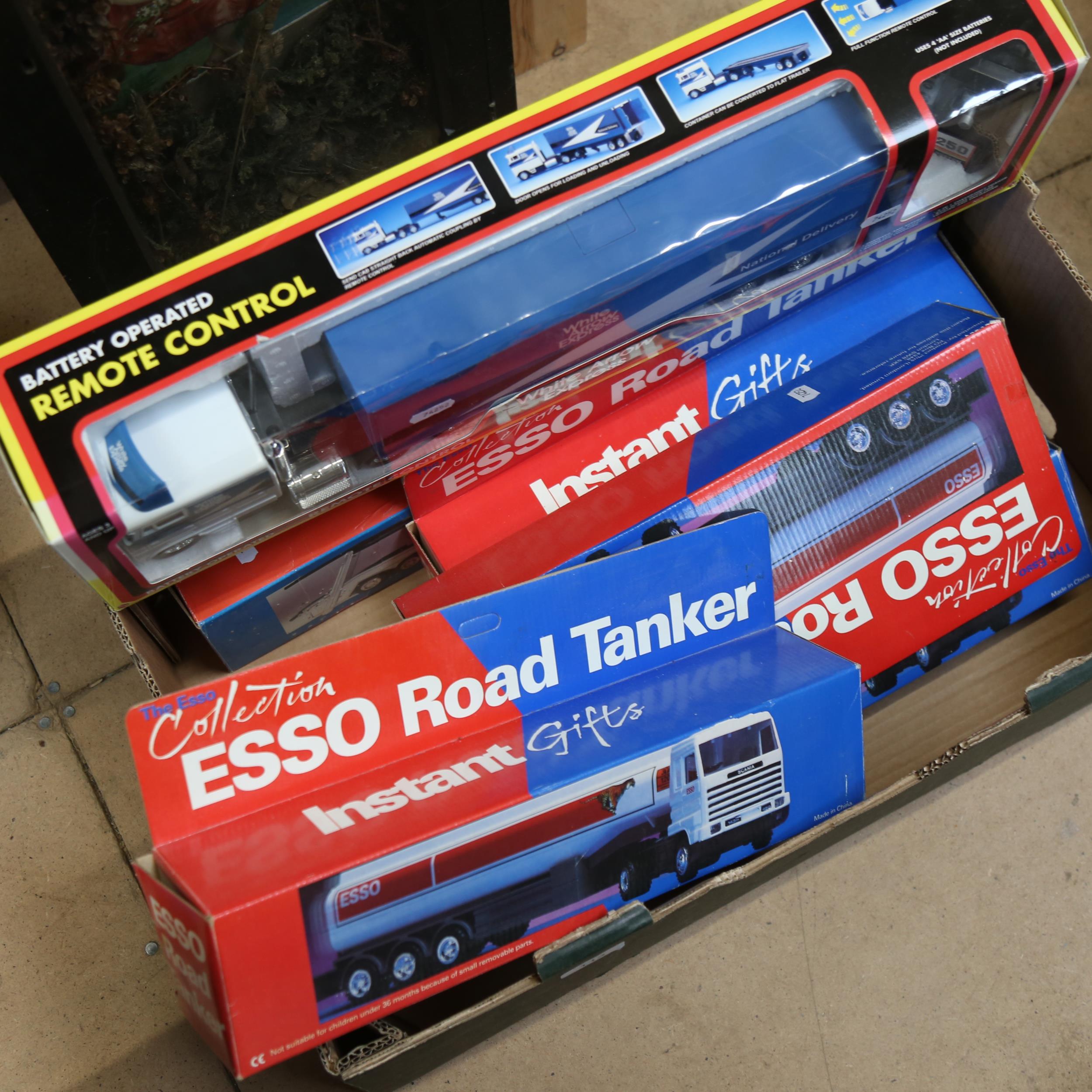 A group of diecast model trucks, including a remote control White Arrow Express lorry, and Esso - Image 2 of 2
