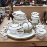 Wedgwood Chester pattern gilded tea and dinner service, including vegetable tureens, meat plate,