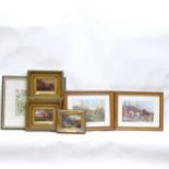 A group of equestrian and hunting prints, all framed (8)
