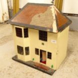 A small Vintage doll's house, and a quantity of furniture, height 50cm
