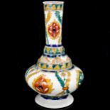 Turkish Kutahya pottery water jug with painted decoration, height 25cm Good condition