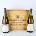 2 bottles Meursault, Chateau de Corton Andre, Hospices de Beaune 2005, in original wooden box