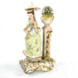 Capodimonte porcelain figure of a lady with a parasol, height 24cm