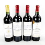 4 Bottle of Bordeaux red wine, 2x Chateau Baret 2011, Pessac-Leognan, 1 x Chateau De Malleprat 2004,