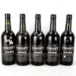 5 bottles of Croft 1966 Vintage Port