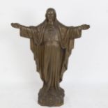 After Renard, a patinated spelter figure of Christ, 38cm