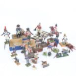 Various models of military figures, including Wellington and Napoleon, height 10cm