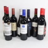9 bottles of wine, including Malbec, Carignan, and Grenache