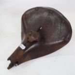 A Vintage Olympic leather bicycle saddle