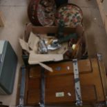 Various collectables, including Olympia typewriter, African resin figure etc (boxful)