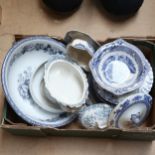 A quantity of blue and white china, including Milford, Johnson Brothers Old London etc (boxful)