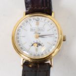 A gentleman's gold plated wristwatch, with moon phase and date calendar