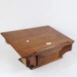 A Vintage oak clerk's writing slope, 50cm across