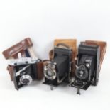 3 leather-cased Vintage cameras, including Kodak, Contessa Nettel & Balda (3)
