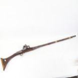 A Persian Kabyle Snaphaunce muzzle loading musket, length 117cm