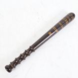 A First World War Period hardwood Police truncheon, marked "C.F.M 1914 Berks Special Constable",