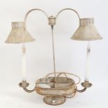 A Vintage painted Toleware boulotte lamp, height 54cm