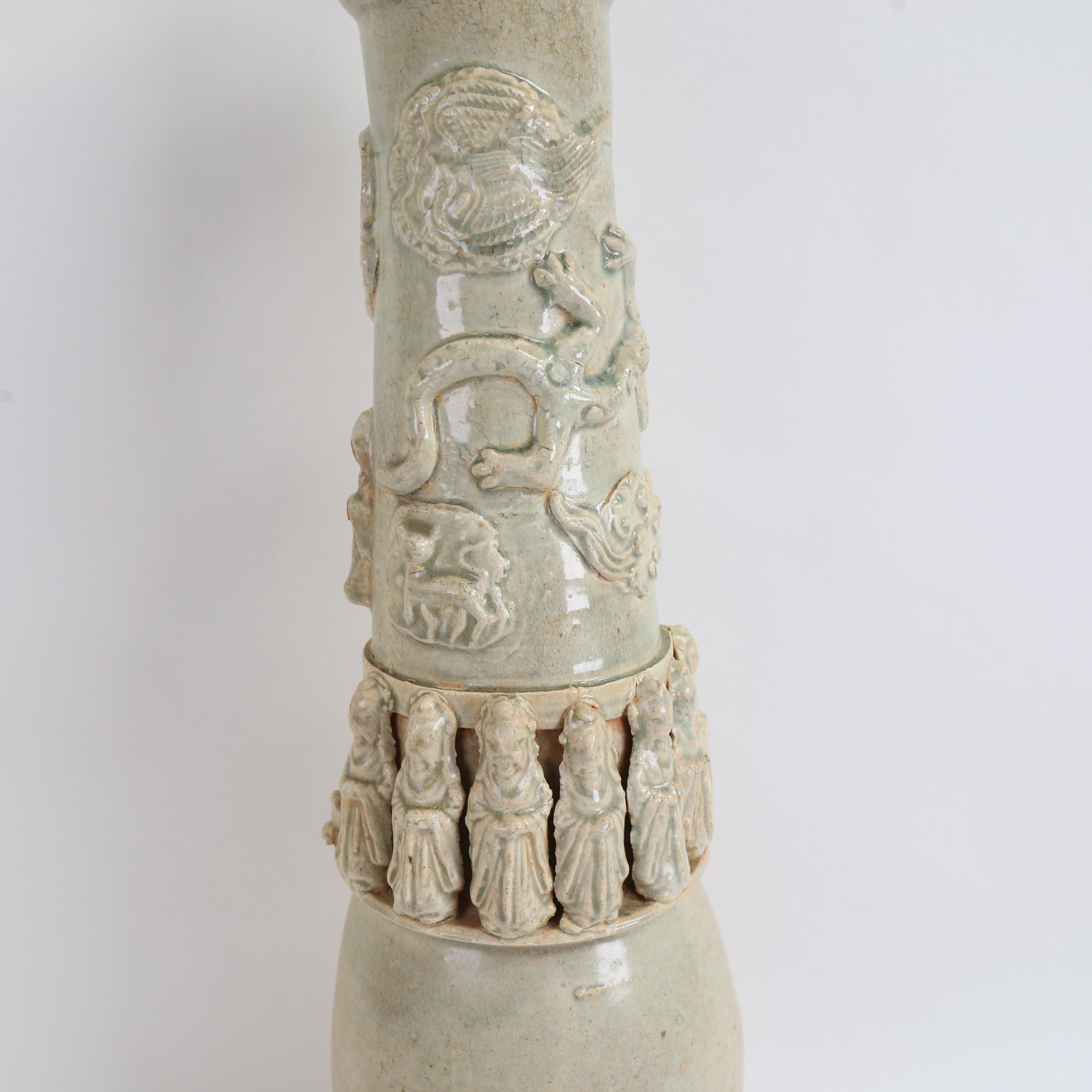 Antique Chinese glazed ceramic storage urn, late Song to Yuan Dynasty (circa 13th century), with - Image 2 of 2