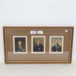 A framed set of 3 x 19th century Baxter prints, depicting Lord Nelson, Sir Robert Peel, and The Duke